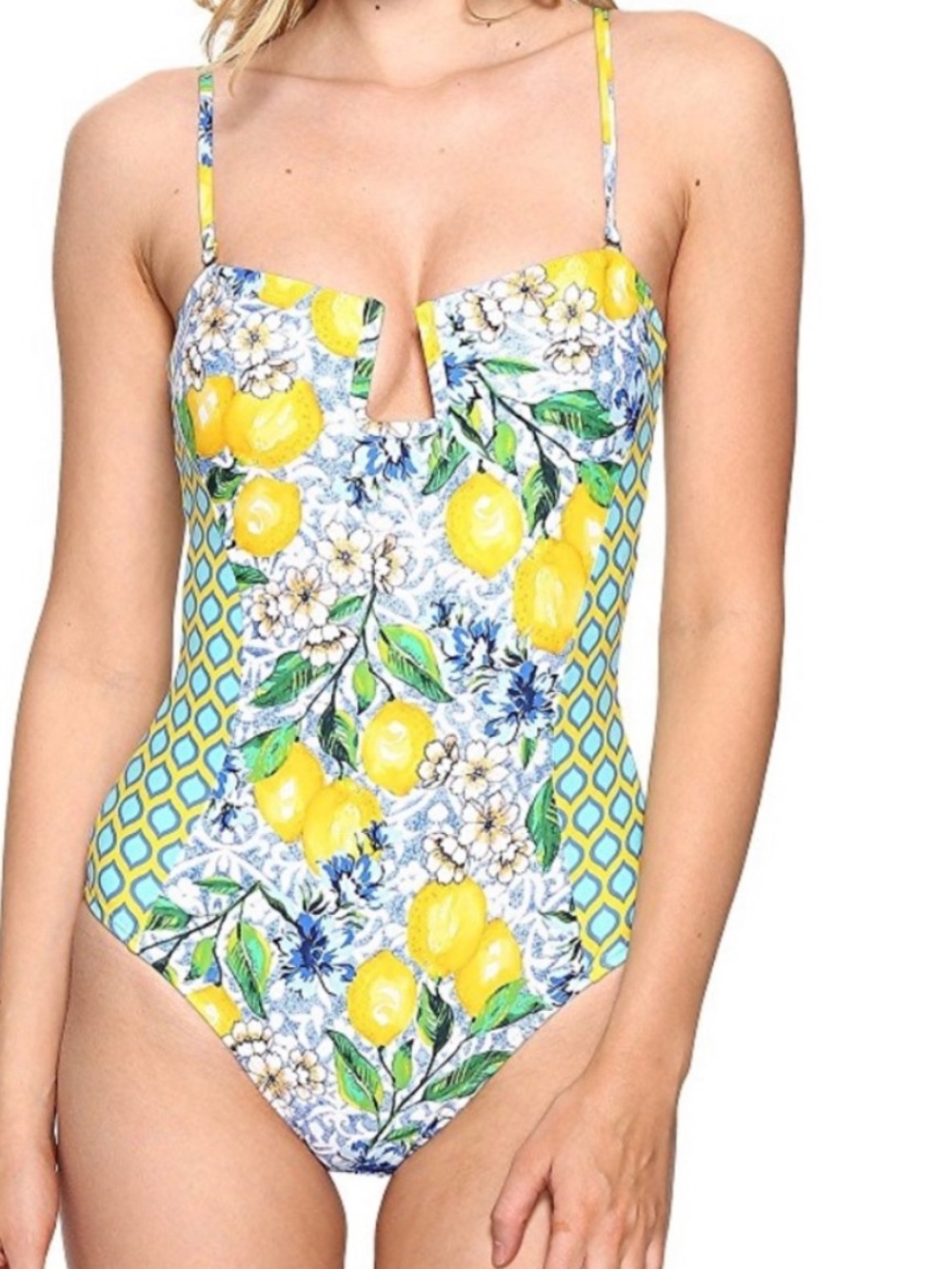 La Blanca Limoncello Bandeau One Piece Swimsuit Size 8